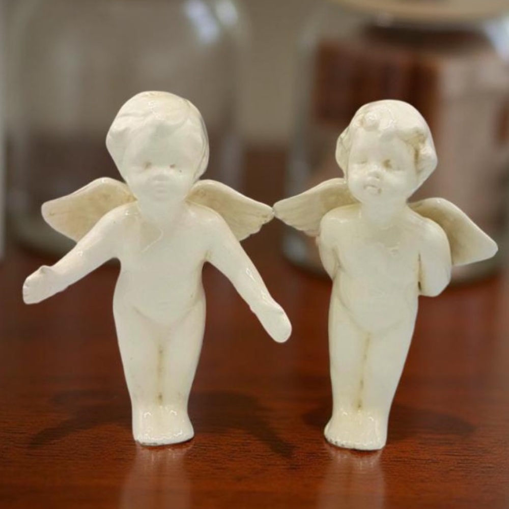 Angels Vintage angels, Set of  two standing angel figurines Vintage